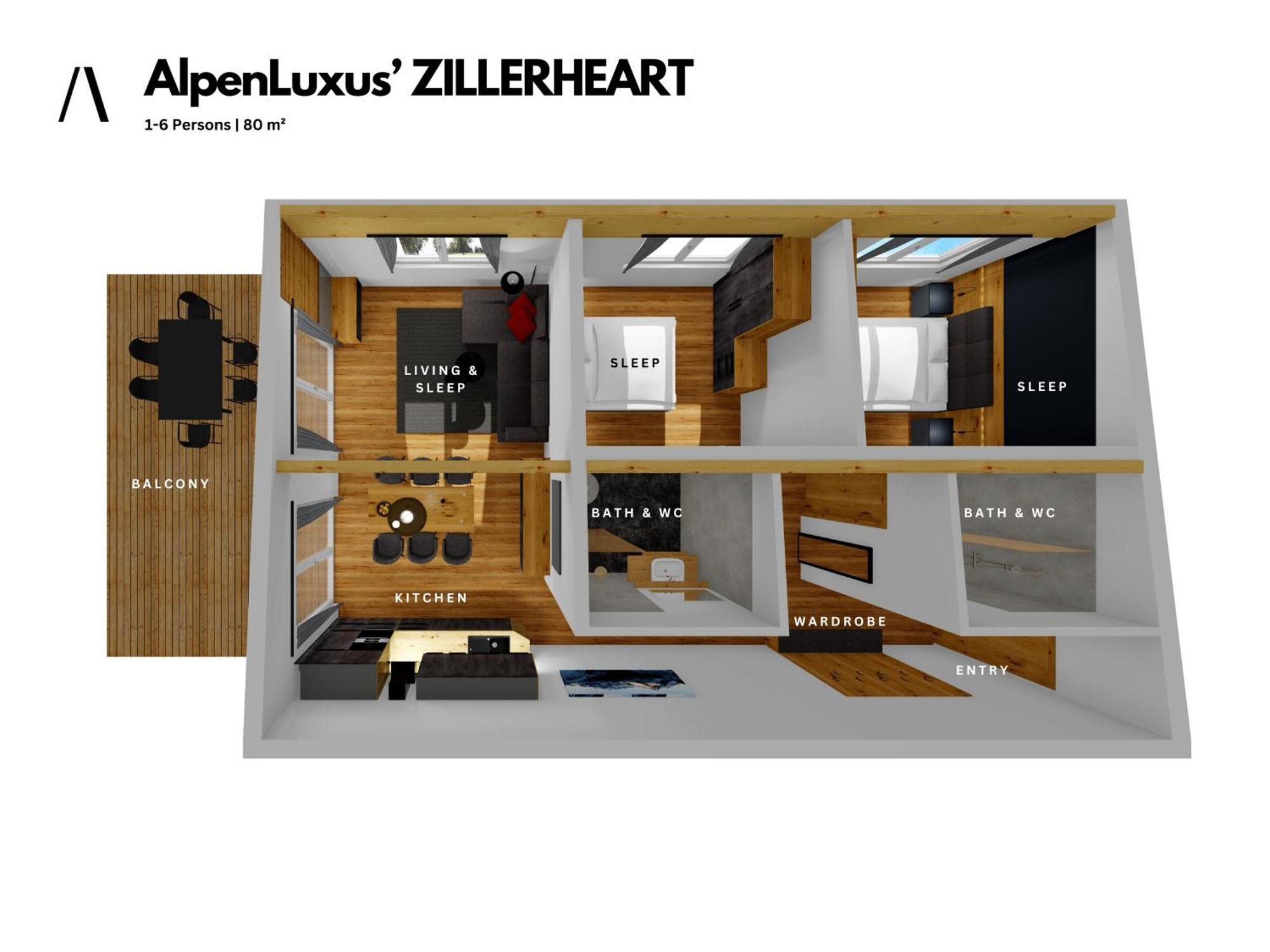 Zillerheart - Balcony Und Car Park By Alpenluxus Appartements Fuegen Exterior photo